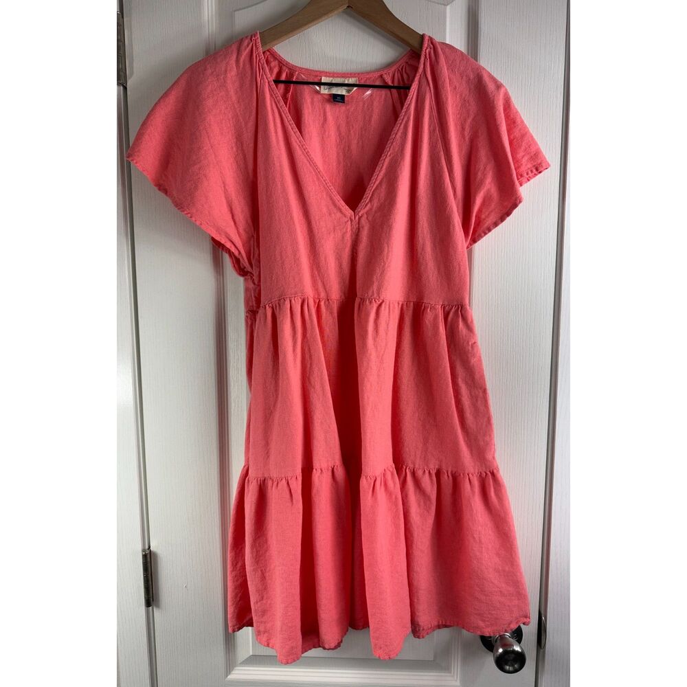 Universal Thread Women's Tiered Linen Rayon Blend Dress Pink Size XS